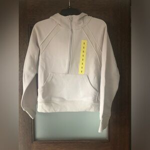 Danskin Women’s Mixed Rib Cozy Half Zip Hoodie Moonbeam (Cream)